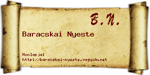 Baracskai Nyeste névjegykártya